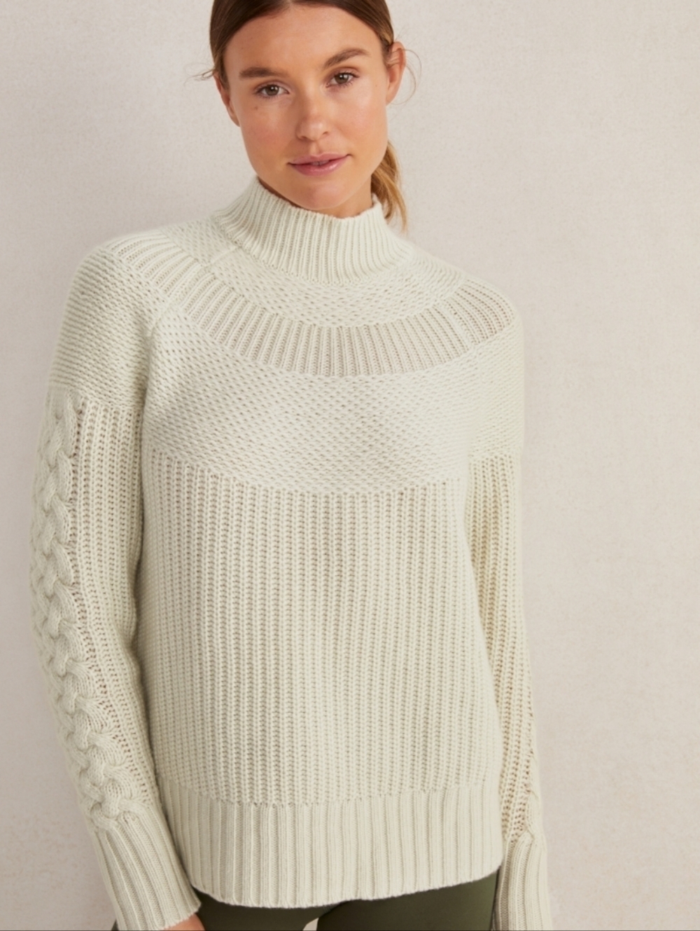 Haven Well Within Merino Cashmere Yoke Pullover Sweater